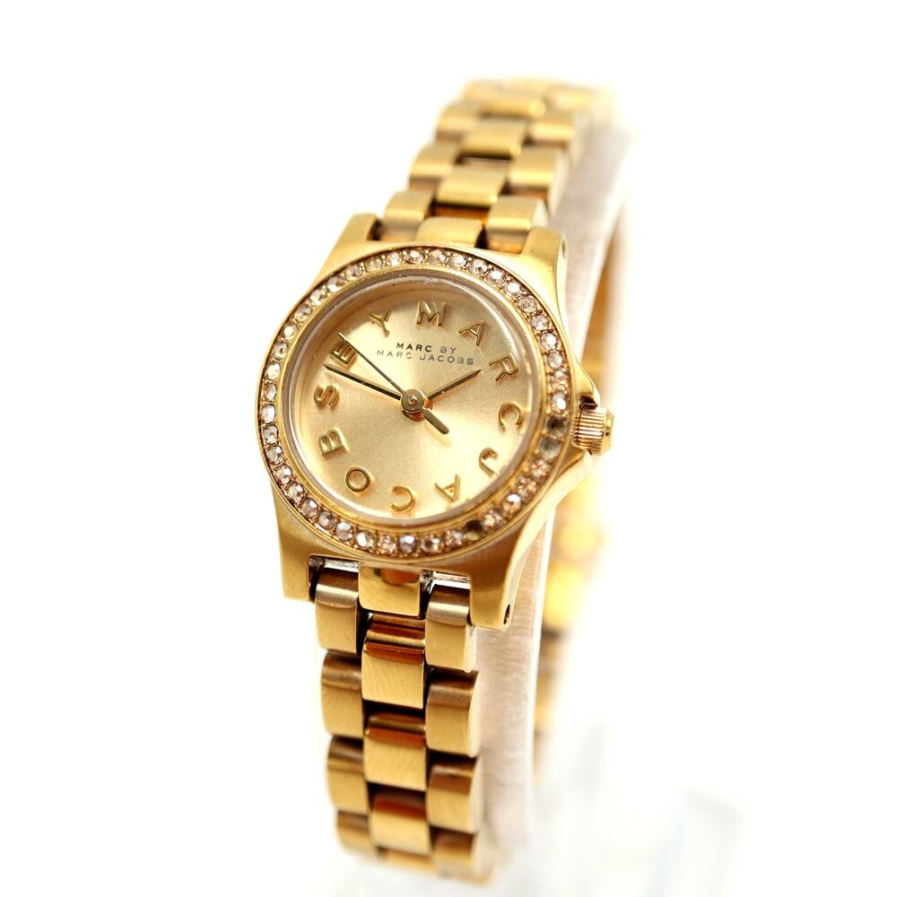 Marc Jacobs Gold Tone Petite 20mm Womens Watch 5.75" Bracelet w New Battery